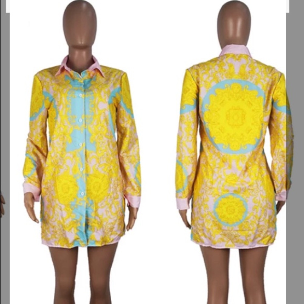 New Women Sexy Collar Long Sleeve Dress large - Picture 3 of 3
